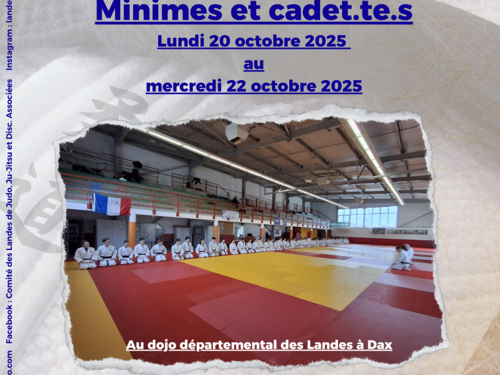 Image de l'actu 'Stage Sportif Minimes Cadets 20 au 22 octobre 2025'