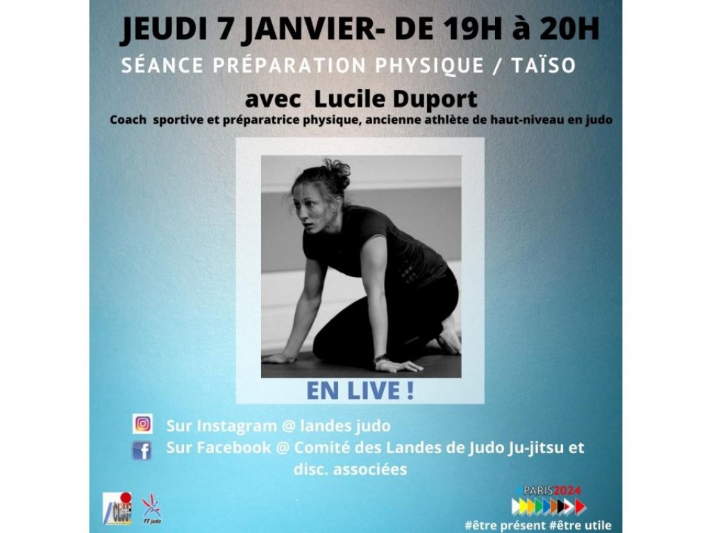 Image de l'actu 'Pour bien débuter l'année... séance Taïso le 7 janvier 2021 avec Lucile Duport !!!!'